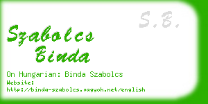 szabolcs binda business card